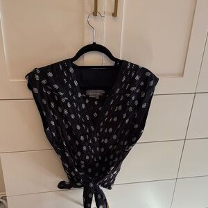 Anthropologie Black and White Diamond Blouse